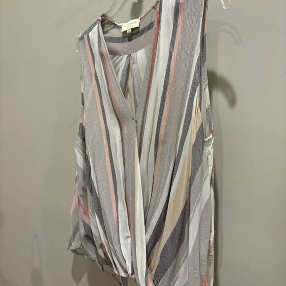 Cynthia Rowley Woman Striped Sleeveless Wrap Front Top size 2x - Picture 3 of 8